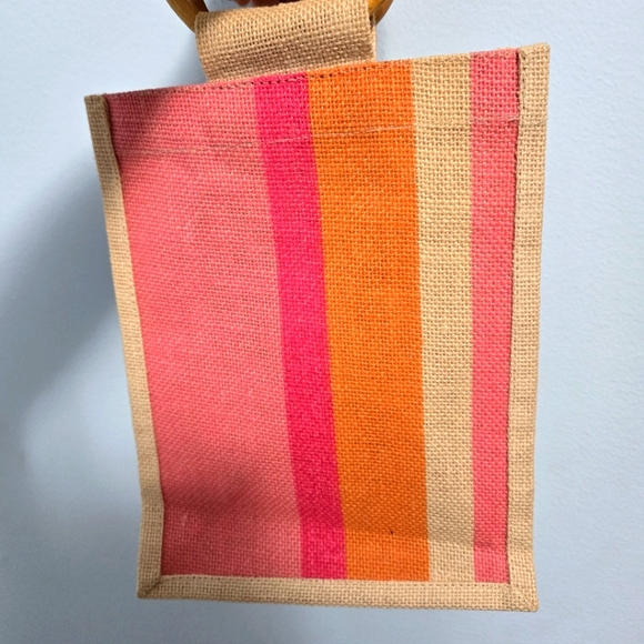 Pink Orange Burlap Bag - Picture 5 of 5